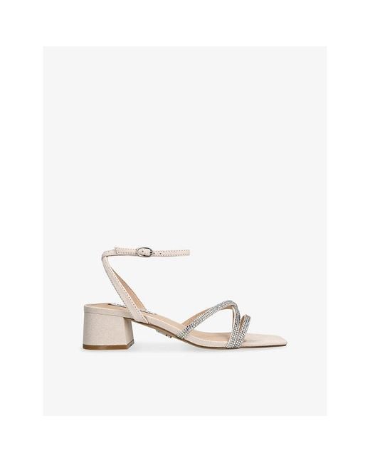 Steve Madden White Gabby 135 Suede Heeled Sandals