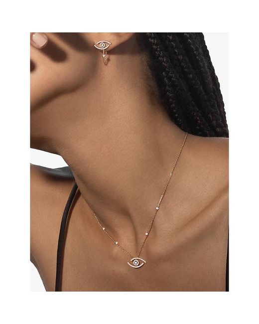 Messika Metallic Lucky Eye Diamond Pavé Pendant Necklace