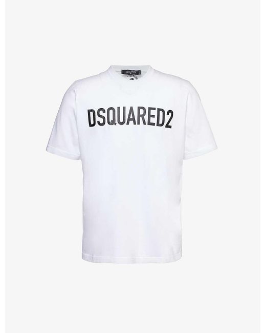 DSquared² White Logo-print Relaxed-fit Cotton-jersey T-shirt X for men