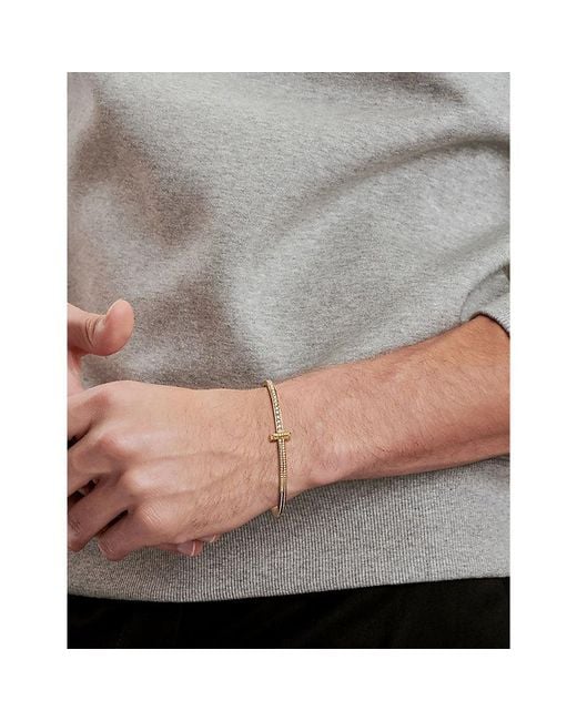 Tiffany & Co Metallic Tiffany T Narrow Hing 18Ct- And 2.22Ct Brilliant-Cut Diamond Bracelet