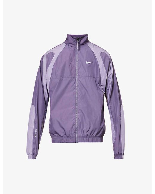 Nike Purple Nocta Brand-appliqué Relaxed-fit Shell Track Jacket for men