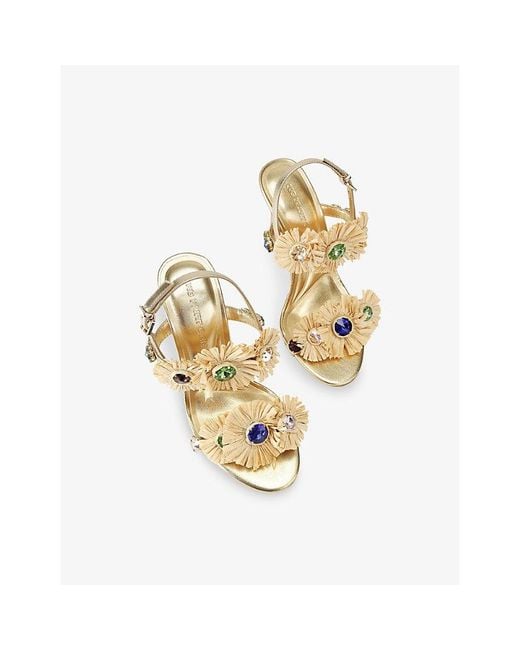 KG by Kurt Geiger Metallic Roxie Heeled Leather Sandals