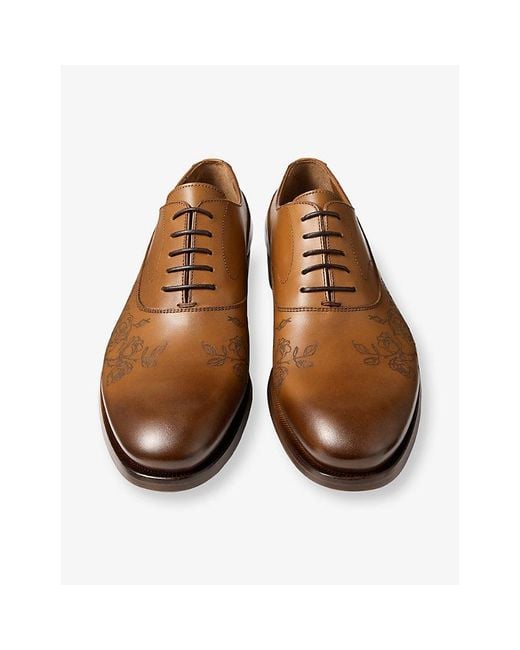 Jimmy Choo Brown Vine Lace-Up Vintage Leather Shoes
