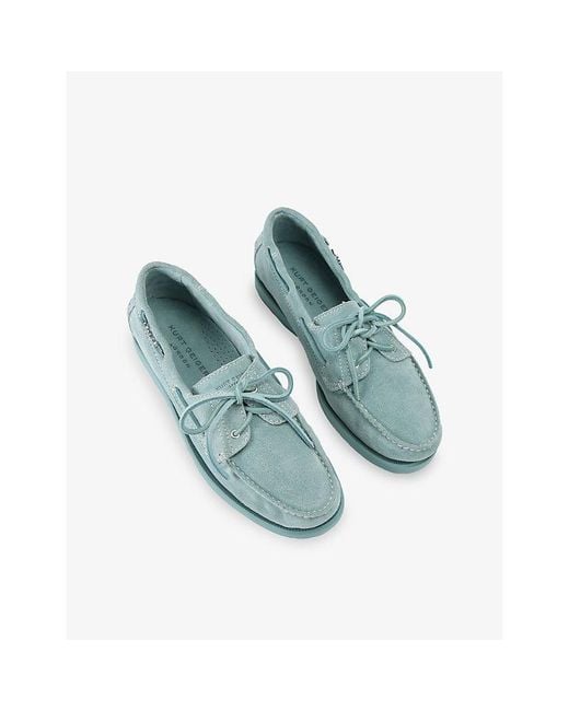 Kurt Geiger Green Kurt Suede Deck Shoes for men