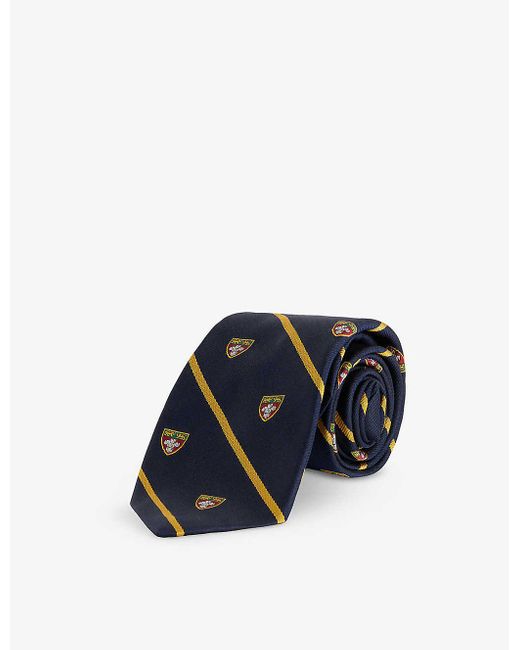 Polo Ralph Lauren Blue Striped Wide-blade Silk Tie for men