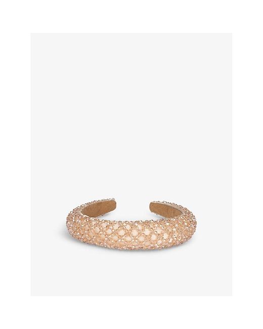 SUI AVA Natural Club Bead-embellished Woven Hairband