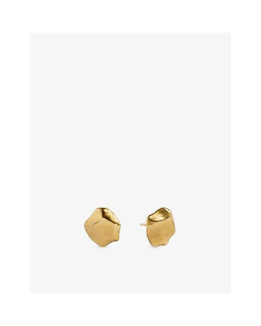 Monica Vinader Metallic Fragments Small 18Ct-Plated Vermeil Sterling- Stud Earrings
