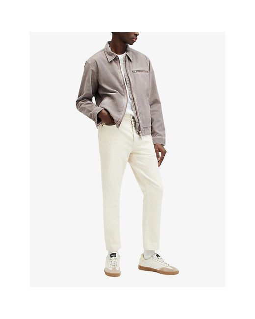 AllSaints Gray Kippax Zip-pocket Cotton-corduroy Jacket X for men