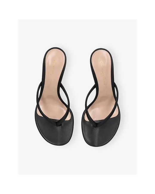 Gianvito Rossi Black Calypso Leather Heeled Sandals