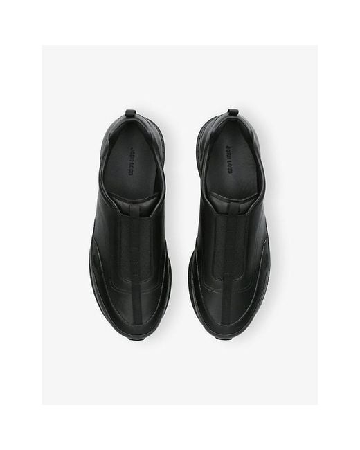 John Lobb Black Stream Elastic Leather Trainers for men