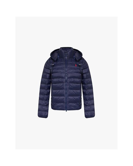 Polo Ralph Lauren Blue Logo-Embroidered Padded Shell-Down Jacket