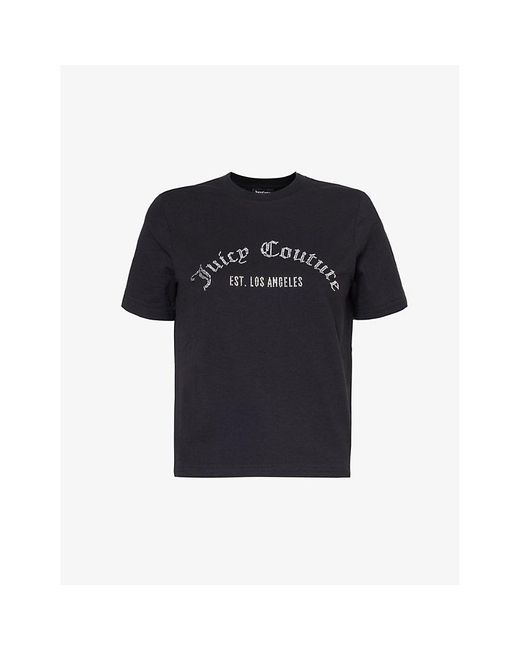 Juicy Couture Black Noah Rhinestone-logo Cotton-jersey T-shirt