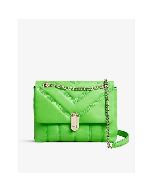 Ted Baker Green Ayahlin Quilted Leather Cross-body Bag