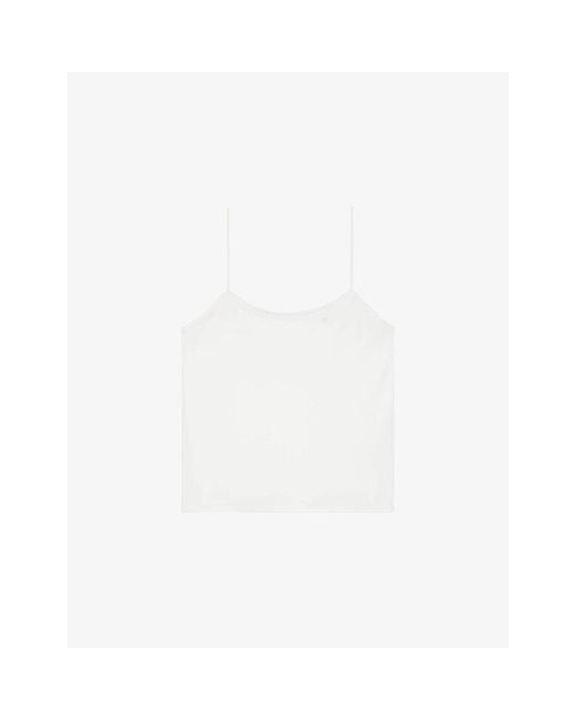 The Kooples White Round-Neck Satin Camisole Top