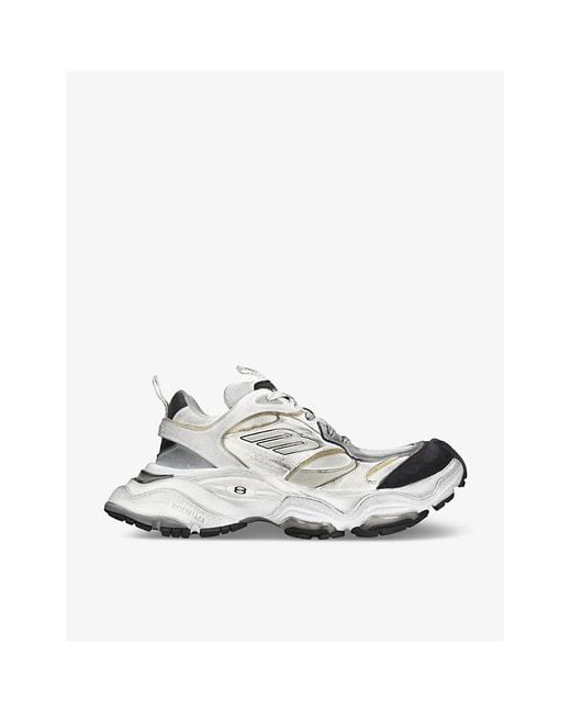 Balenciaga White Cargo Suede And Mesh Low-top Trainers for men