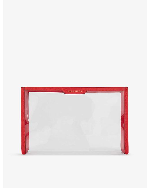 Anya Hindmarch White Big Things Embossed Woven Pouch