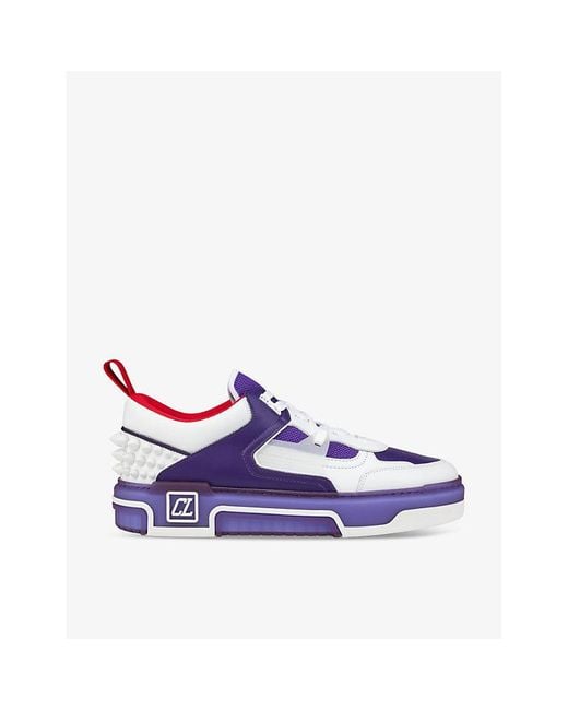 Christian Louboutin Purple Astroloubi Leather Low-top Trainers for men