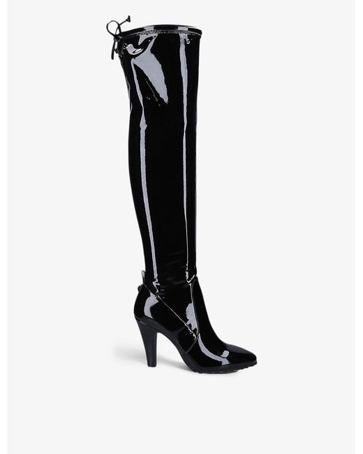 Kurt Geiger Shoreditch Patent-leather Over-the-knee Boots in Black ...