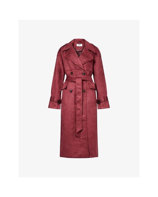4th & Reckless Red Wallace Belted Faux-Suede Coat