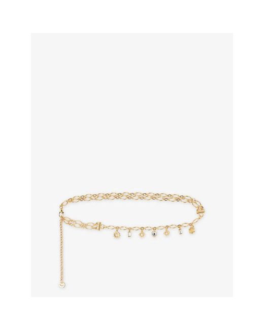 Maje Metallic Charm-Embellished Metal Chain Belt
