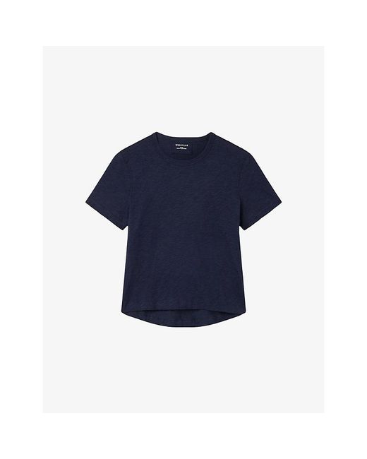 Whistles Blue Emily Ultimate Relaxed-Fit Cotton T-Shirt