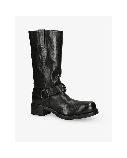 Officine Creative Black Dana Leather Boots