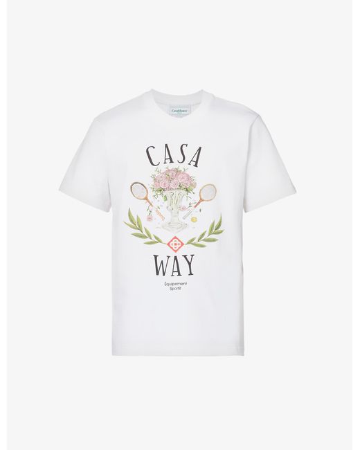 CASABLANCA Casa Way Graphic-print Organic-cotton Jersey T-shirt in ...