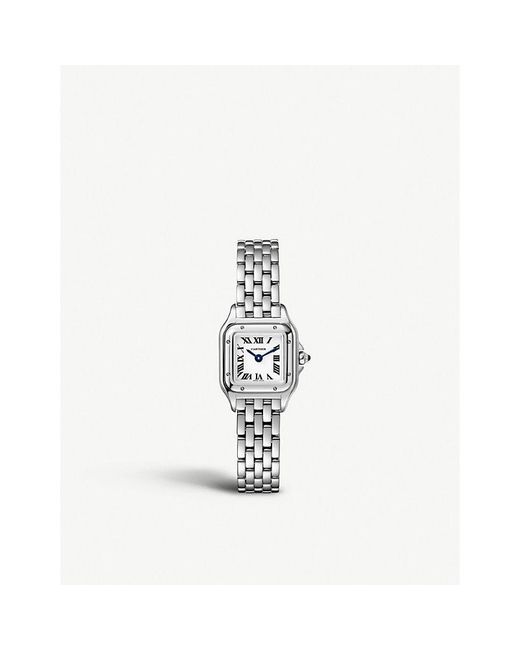 Cartier White Crwspn0019 Panthère De Mini Stainless- Quartz Watch