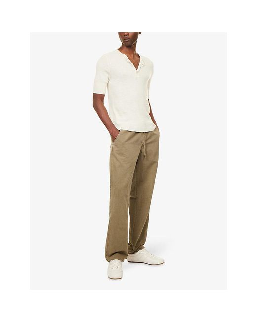 Citizens of Humanity Natural Relaxed-Fit Straight-Leg Cotton And Linen-Blend Trousers for men