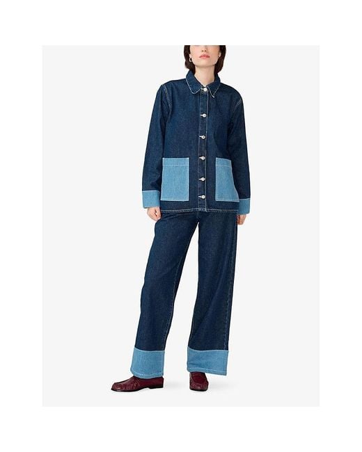 OMNES Blue Magnus Oversized Denim Jacket