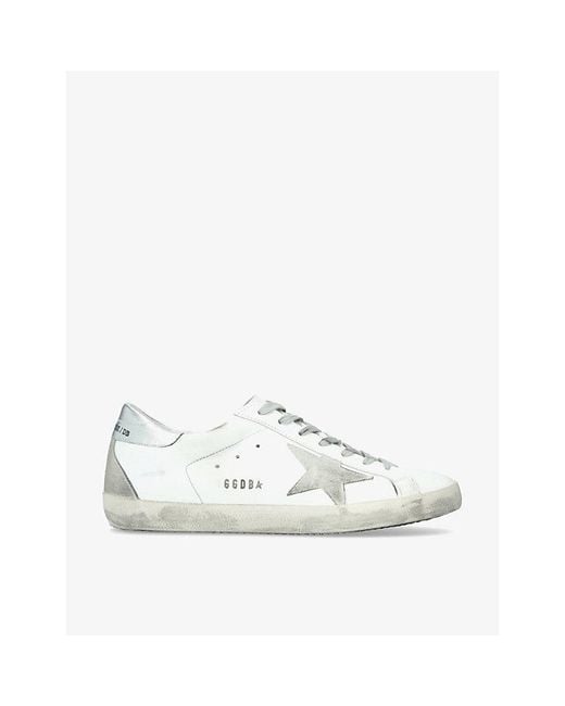 Golden Goose Deluxe Brand White Superstar Distressed Leather Low-Top Trainers for men