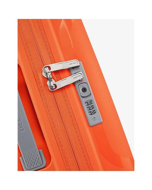 Delsey Orange Clavel 4-wheel Expandable Recycled-polypropylene Hard Check-in Suitcase
