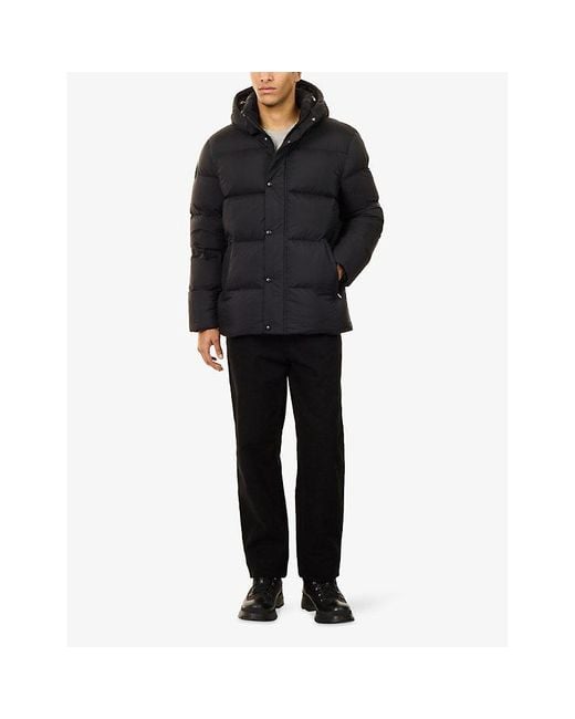 Arne Black Short-Length Padded Shell-Down Coat for men