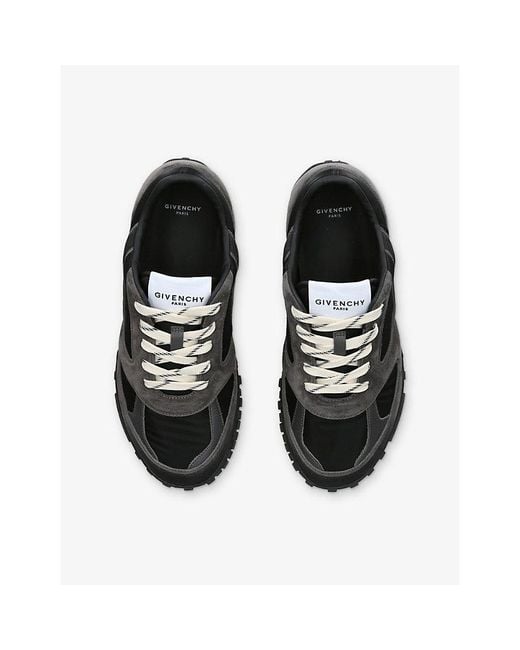 Givenchy Black Glide Suede And Mesh Trainers for men