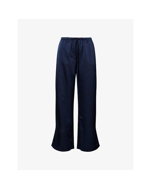 Pretty Lavish Blue Breya Wide-Leg Woven Trousers