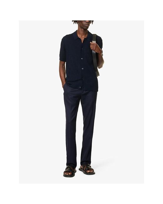Orlebar Brown Blue Tiernan Regular-fit Knitted Cotton Polo Shirt Xx for men