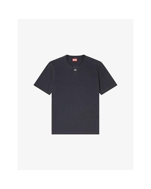 DIESEL Blue T-Madjust-Tr Branded Cotton-Jersey T-Shirt for men