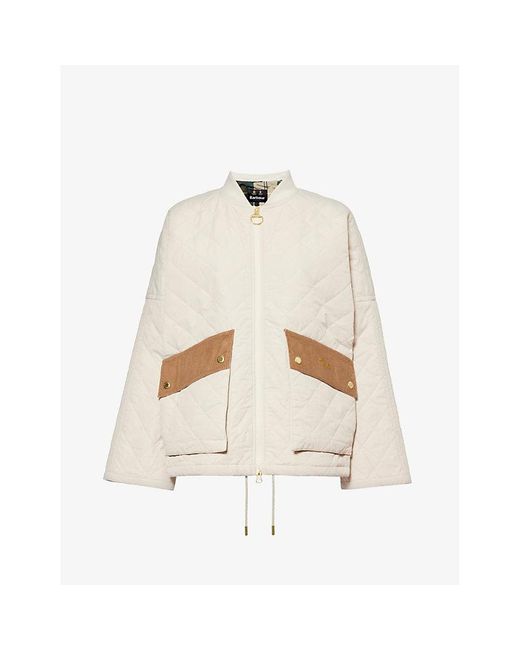 Barbour White Bowhill Padded Shell Jacket
