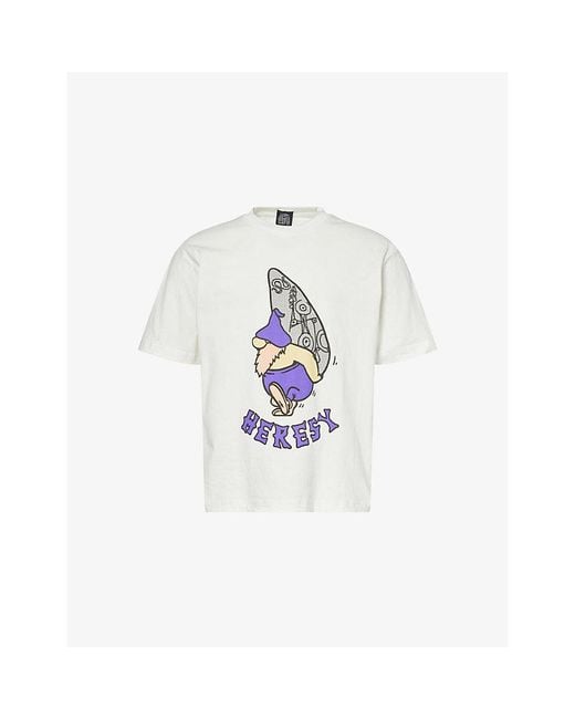 Heresy White Obelisk Graphic-Print Cotton T-Shirt for men
