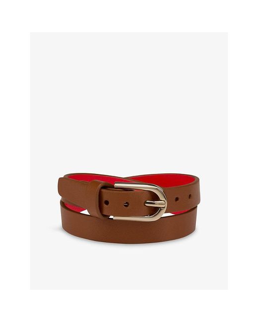 Christian Louboutin Red Bettina Doubled Leather Bracelet