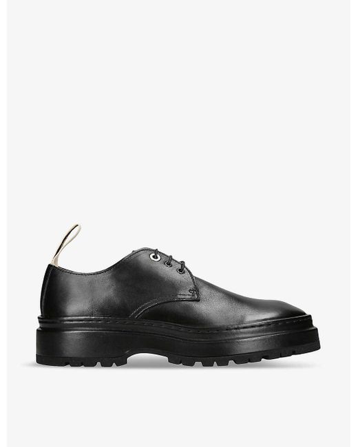 Jacquemus Black Les Derbies Pavane Leather Derby Shoes for men