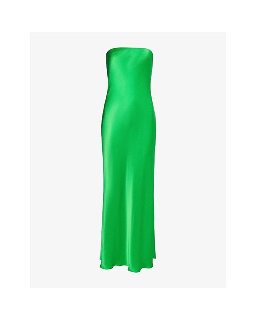 Bec & Bridge Green Moondance Strapless Woven Maxi Dress