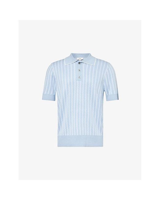 CHE Blue The Monaco Knitted Polo Shirt X for men
