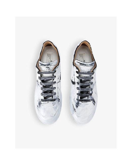 Maison Margiela White Replica Full-Paint Leather Low-Top Trainers for men