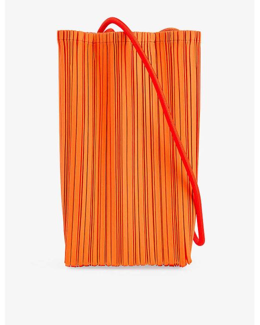 Pleats Please Issey Miyake Orange Bloom Woven Cross-body Bag