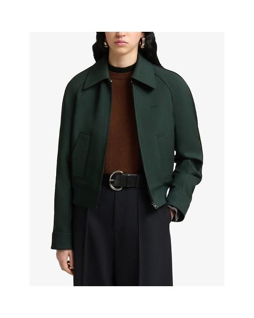 Marni Green Tech Twill Woven Jacket