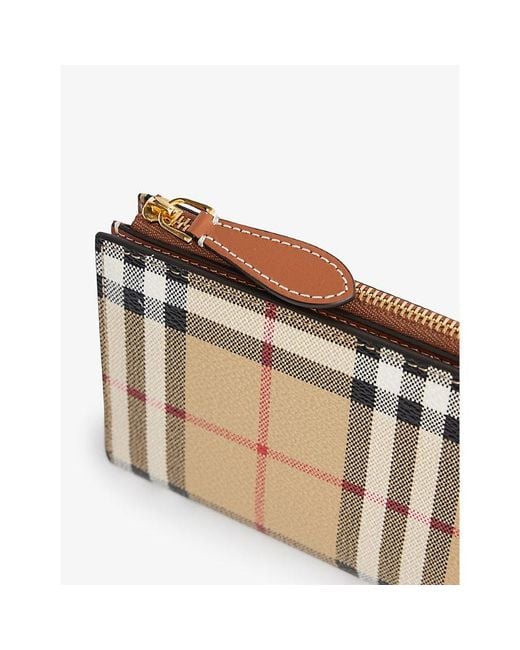 Burberry Natural Checked Bifold Faux-leather Wallet