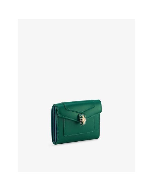 BVLGARI Green Serpenti Forever Leather Wallet