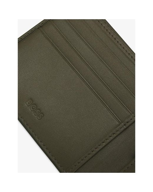 Boss Green Logo-Plaque Leather Wallet for men
