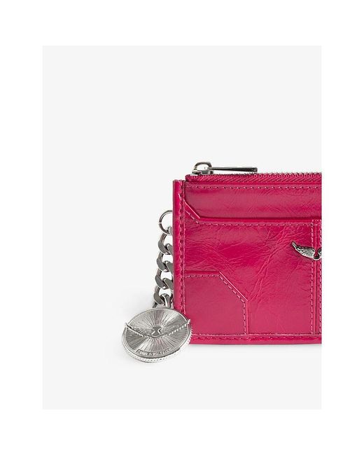 Zadig & Voltaire Pink Sunny Leather Cardholder